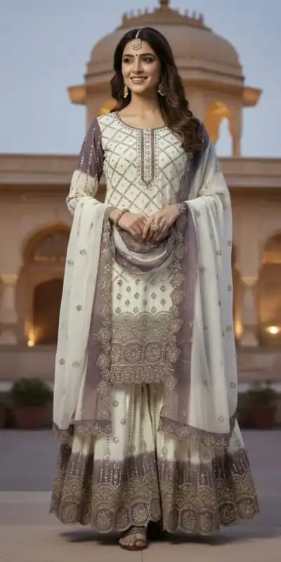 AD 223 Lavender Dual Tone Star Georgette Salwar Suit with Embroidery Work. Get it for ₹2399. Delivery 4-6 Working Days. Shop now. | Casual Suits, Jump Suits, Creative suits, Designer Suits, Palazzo Suits, Party Wear Suits, Patiala Suits, Salwar suit, Straight Suits