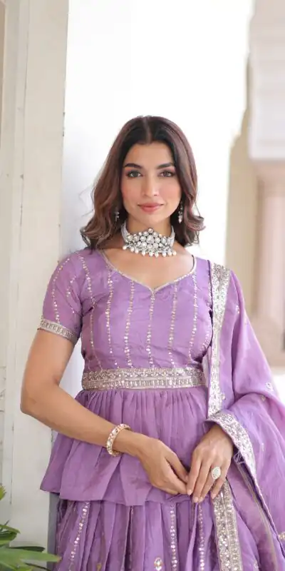 KA 5057 Lavender Gold Crush Lehenga Choli with Embroidery Work & Zari Work. Introductory Price ₹2649. Delivery 4-6 Working Days. Shop now. | Bollywood Lehenga, Creative Lehenga, Designer Lehenga, Embroidered Lehenga, Lehenga, Party Wear Lehenga