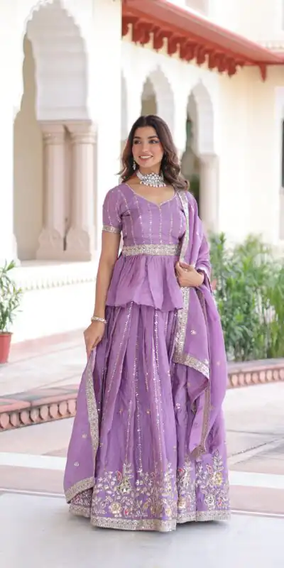 KA 5057 Lavender Gold Crush Lehenga Choli with Embroidery Work & Zari Work. Introductory Price ₹2649. Delivery 4-6 Working Days. Shop now. | Bollywood Lehenga, Creative Lehenga, Designer Lehenga, Embroidered Lehenga, Lehenga, Party Wear Lehenga