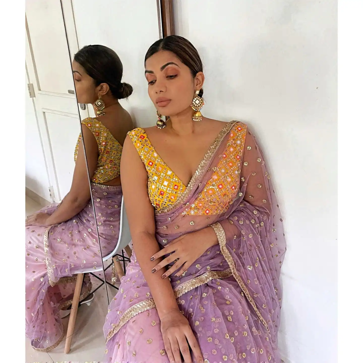 KT 224 Lavender Nylone Butterfly Net Saree with Mirror Work & Zari Work. Introductory Price ₹1699. Delivery 4-6 Working Days. Shop now. | Creative Sarees, Bollywood Sarees, Designer Sarees, Embroidered Sarees, Ethnic Saree, Modern Digital sarees, Party Wear Sarees, Sarees