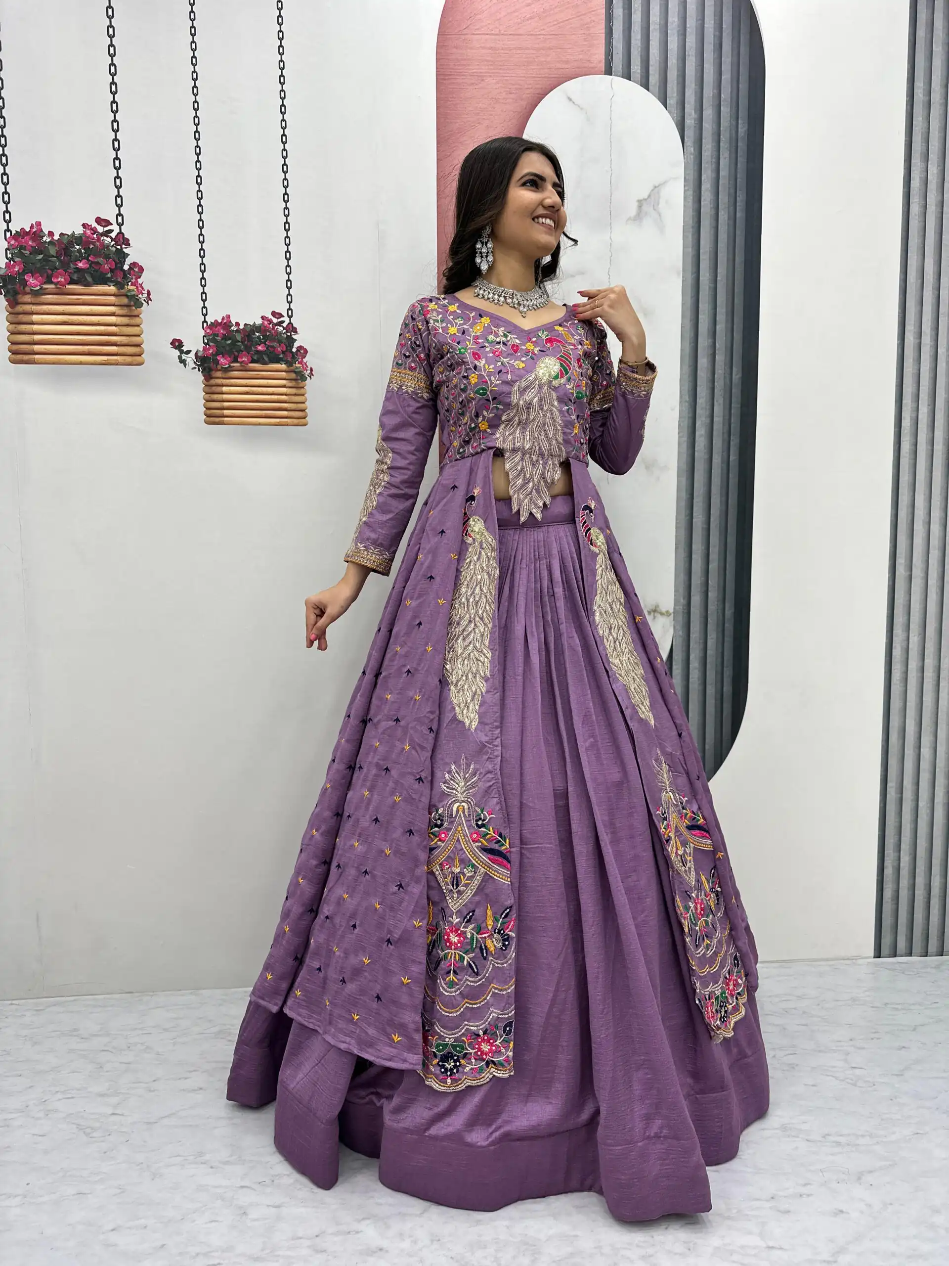 PC 528 Lavender Color Vichitra Sequence Work Lehenga Choli Designer Work. Grab it for ₹2649. Delivery 4-6 Working Days. Shop now. | Bollywood Lehenga, Creative Lehenga, Designer Lehenga, Embroidered Lehenga, Lehenga, Party Wear Lehenga