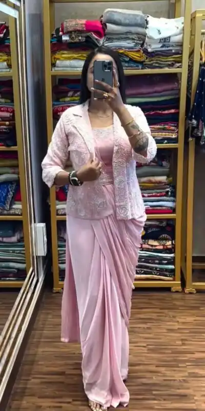 BB 58 Light Pink Chinon Silk Saree Perfect for Wedding, Party, Engagement, Baby Shower, Sangeet – . Available at ₹1999 only. Delivery 4-6 Working Day | Creative Sarees, Bollywood Sarees, Designer Sarees, Embroidered Sarees, Ethnic Saree, Modern Digital sarees, Party Wear Sarees, Sarees