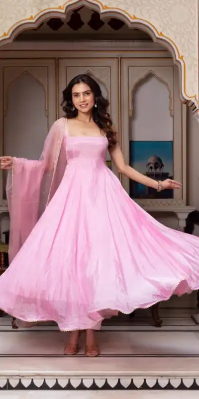 SRK 5291 Light Pink Faux Georgette Salwar Suit with Bead Work & Embroidery Work. Festive Deal ₹1799. Delivery 4-6 Working Days. Shop now. | Casual Suits, Jump Suits, Creative suits, Designer Suits, Palazzo Suits, Party Wear Suits, Patiala Suits, Salwar suit, Straight Suits