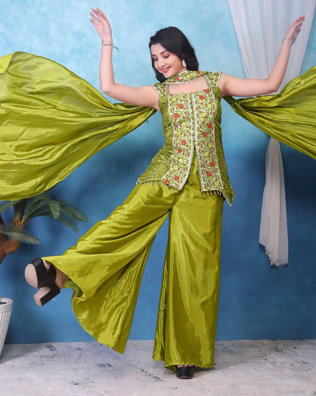 BB 16 Lime Yellow Chinon Salwar Suit Perfect for Wedding, Party, Baby Shower, Sangeet, Family Gatherings – . Grab it for ₹2099. Delivery 4-6 Wor | Casual Suits, Jump Suits, Creative suits, Designer Suits, Palazzo Suits, Party Wear Suits, Patiala Suits, Salwar suit, Straight Suits
