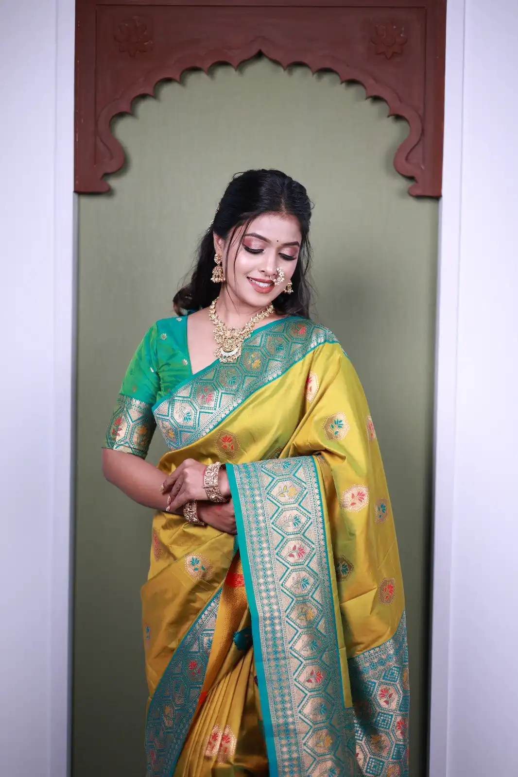 MB 22 Lime Yellow Soft Paithani Silk Saree with Zari Work & Lace Work. Affordable Price ₹2399. Delivery 4-6 Working Days. Shop now. | Creative Sarees, Bollywood Sarees, Designer Sarees, Embroidered Sarees, Ethnic Saree, Modern Digital sarees, Party Wear Sarees, Sarees