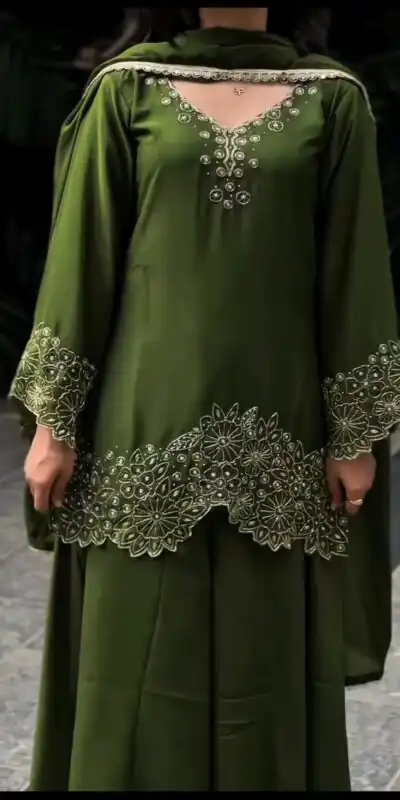 VLM 281 Mahendi in Chinon Silk Embroidery Work & Lace Work Salwar Suit . Special Price ₹1899. Delivery 4-6 Working Days. Shop now. | Casual Suits, Jump Suits, Creative suits, Designer Suits, Palazzo Suits, Party Wear Suits, Patiala Suits, Salwar suit, Straight Suits