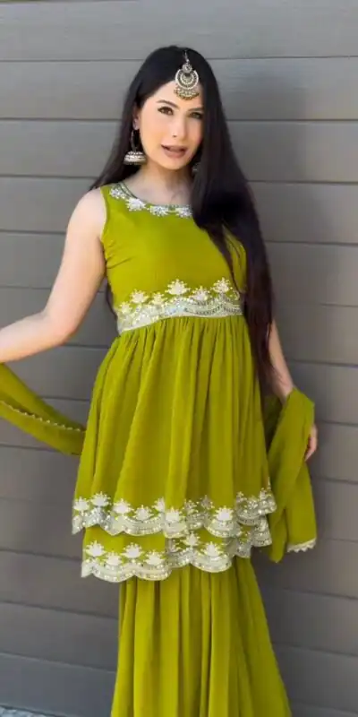 RTC 5860 Mahendi Color Faux Georgette Salwar with Lace Work. Affordable Price ₹1999. Delivery 4-6 Working Days. Shop now. | Casual Suits, Jump Suits, Tops & Bottoms, Track Suits, Trendy Wear, Creative suits, Designer Suits, Palazzo Suits, Party Wear Suits, Patiala Suits, Salwar suit, Straight Suits