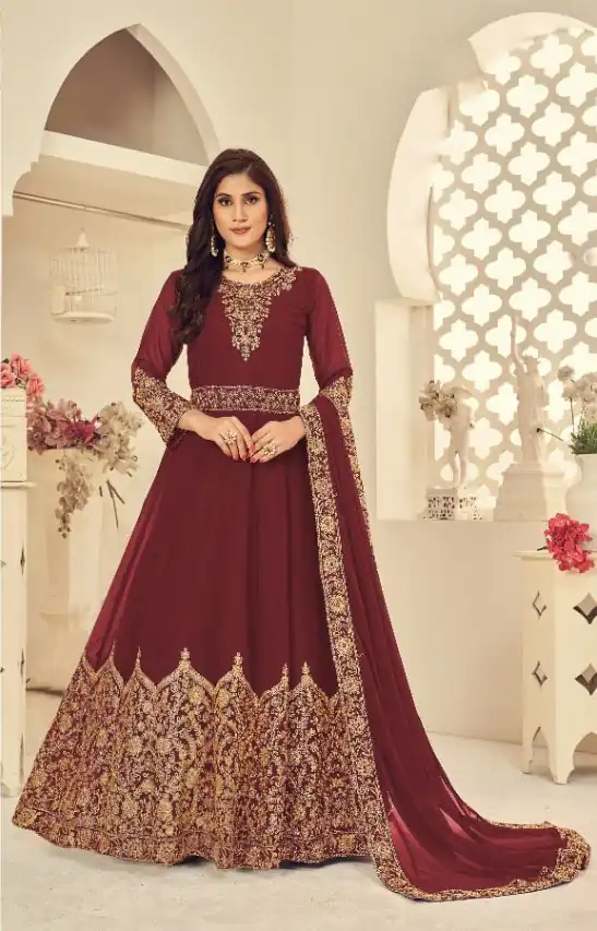 DS 1121 Maroon Georgette Salwar Suit with Stone Work. Get it for ₹1999. Wedding, Party, Festive, Events, Delivery 4-6 Working Days. Shop now. | Casual Suits, Jump Suits, Tops & Bottoms, Track Suits, Trendy Wear, Creative suits, Designer Suits, Palazzo Suits, Party Wear Suits, Patiala Suits, Salwar suit, Straight Suits