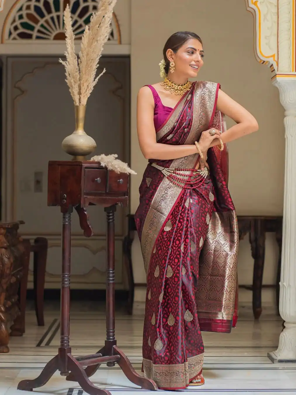 KPR 252 Maroon in Soft Lichi Silk Lace Work & Lace Border Saree. Affordable Price ₹1449. Delivery 4-6 Working Days. Shop now. | Creative Sarees, Bollywood Sarees, Designer Sarees, Embroidered Sarees, Ethnic Saree, Modern Digital sarees, Party Wear Sarees, Sarees