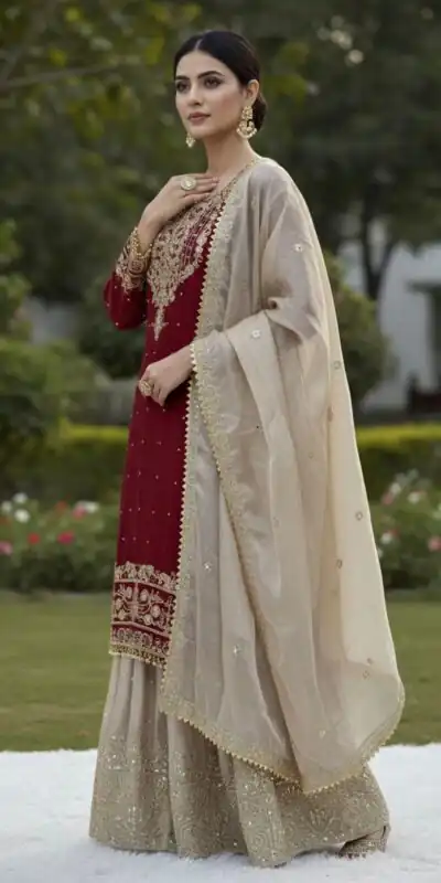 SR 1694 Maroon Organza Silk Salwar Suit with Embroidery Work & Lace Work. Exclusive Offer ₹1999. Delivery 4-6 Working Days. Shop now. | Casual Suits, Jump Suits, Creative suits, Designer Suits, Palazzo Suits, Party Wear Suits, Patiala Suits, Salwar suit, Straight Suits