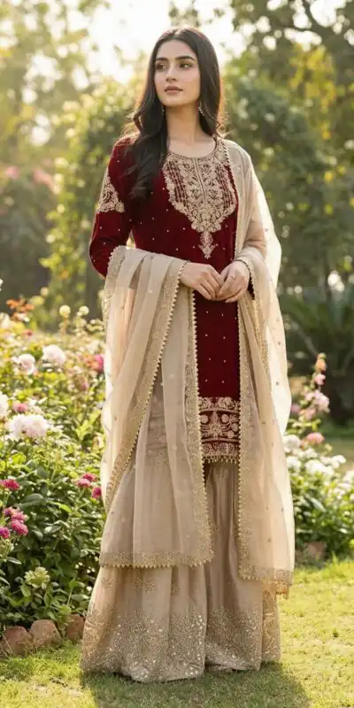 SR 1694 Maroon Organza Silk Salwar Suit with Embroidery Work & Lace Work. Exclusive Offer ₹1999. Delivery 4-6 Working Days. Shop now. | Casual Suits, Jump Suits, Creative suits, Designer Suits, Palazzo Suits, Party Wear Suits, Patiala Suits, Salwar suit, Straight Suits