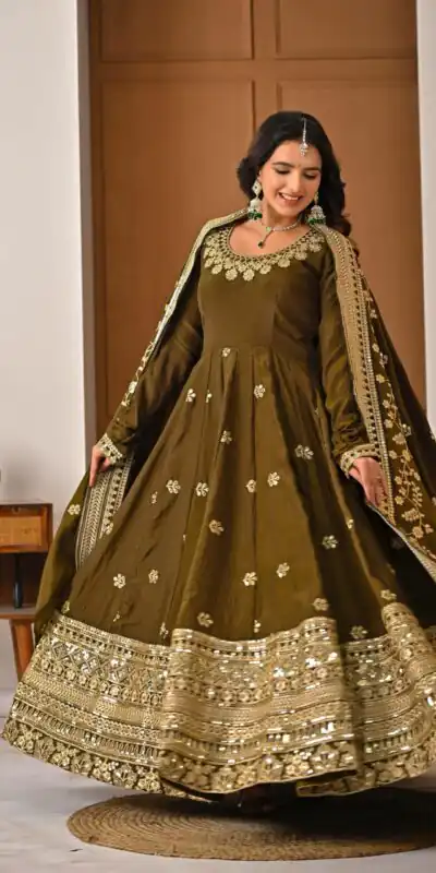 ND 5055 Mehandi NC Vichitra Silk Salwar Suit with Embroidery Work. Special Price ₹3149. Delivery 4-6 Working Days. Shop now. | Casual Suits, Jump Suits, Creative suits, Designer Suits, Palazzo Suits, Party Wear Suits, Patiala Suits, Salwar suit, Straight Suits