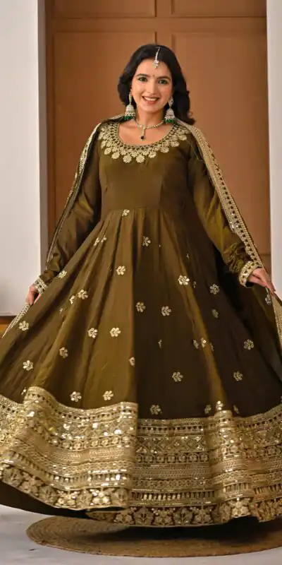 ND 5055 Mehandi NC Vichitra Silk Salwar Suit with Embroidery Work. Special Price ₹3149. Delivery 4-6 Working Days. Shop now. | Casual Suits, Jump Suits, Creative suits, Designer Suits, Palazzo Suits, Party Wear Suits, Patiala Suits, Salwar suit, Straight Suits