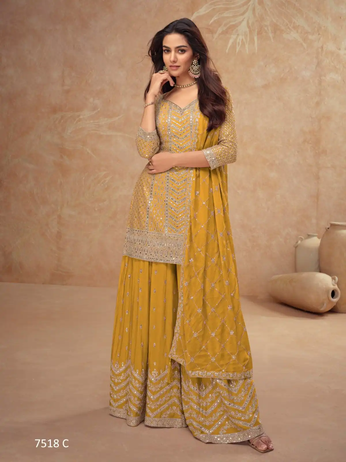 FC 7518 Mustered Chinon Salwar Suit Perfect for Wedding, Party, Diwali, Durga Puja, Temple Visit – . Festive Deal ₹3099. Delivery 4-6 Working Days. | Casual Suits, Jump Suits, Tops & Bottoms, Track Suits, Trendy Wear, Creative suits, Designer Suits, Palazzo Suits, Party Wear Suits, Patiala Suits, Salwar suit, Straight Suits