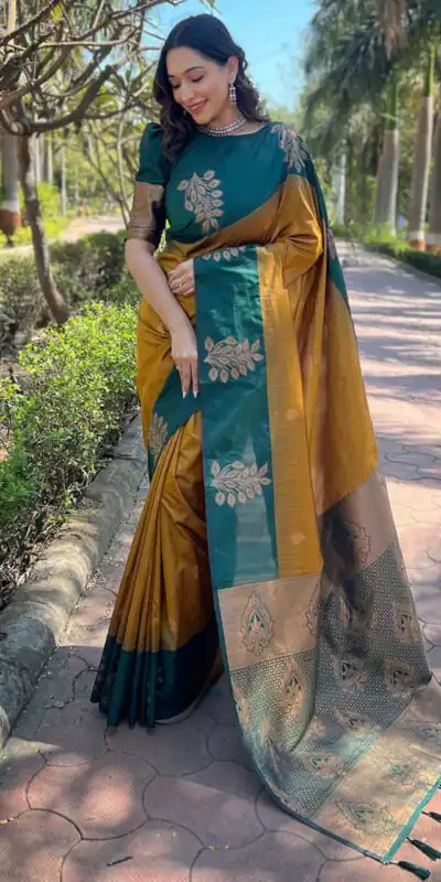 KPR 221 Mustered Soft Lichi Silk Saree Perfect for Wedding, Party, Raksha Bandhan, Sangeet, Eid – . Get it for ₹1449. Delivery 4-6 Working Days. | Creative Sarees, Bollywood Sarees, Designer Sarees, Embroidered Sarees, Ethnic Saree, Modern Digital sarees, Party Wear Sarees, Sarees