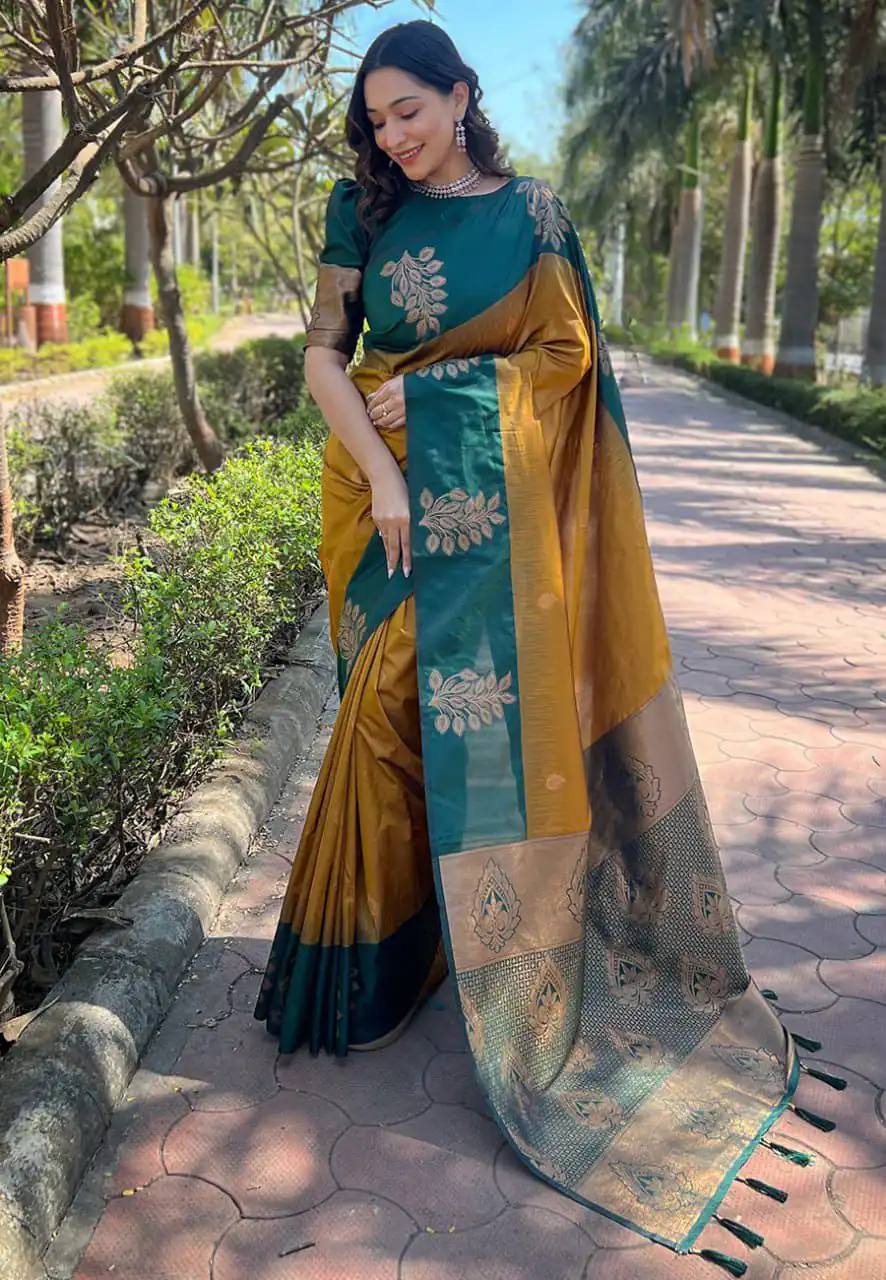 KPR 221 Mustered Soft Lichi Silk Saree Perfect for Wedding, Party, Raksha Bandhan, Sangeet, Eid – . Get it for ₹1449. Delivery 4-6 Working Days. | Creative Sarees, Bollywood Sarees, Designer Sarees, Embroidered Sarees, Ethnic Saree, Modern Digital sarees, Party Wear Sarees, Sarees