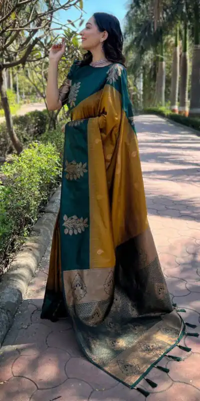 KPR 221 Mustered Soft Lichi Silk Saree Perfect for Wedding, Party, Raksha Bandhan, Sangeet, Eid – . Get it for ₹1449. Delivery 4-6 Working Days. | Creative Sarees, Bollywood Sarees, Designer Sarees, Embroidered Sarees, Ethnic Saree, Modern Digital sarees, Party Wear Sarees, Sarees