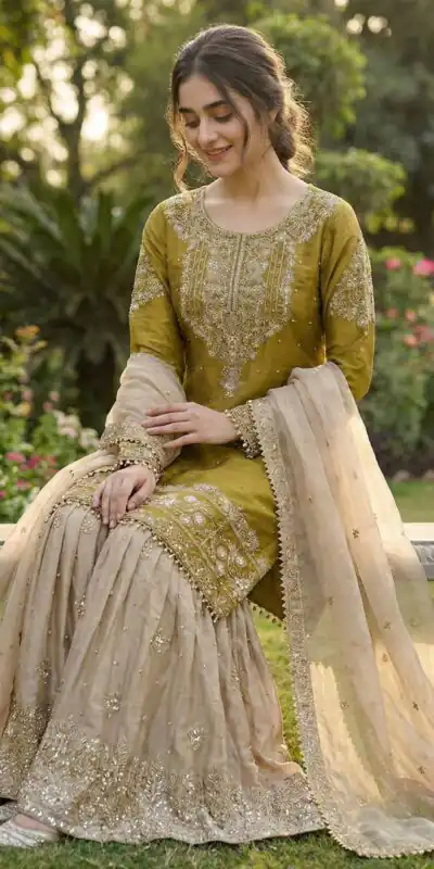 SR 1694 Mustered Organza Silk Salwar Suit with Embroidery Work & Lace Work. Exclusive Offer ₹1999. Delivery 4-6 Working Days. Shop now. | Casual Suits, Jump Suits, Creative suits, Designer Suits, Palazzo Suits, Party Wear Suits, Patiala Suits, Salwar suit, Straight Suits
