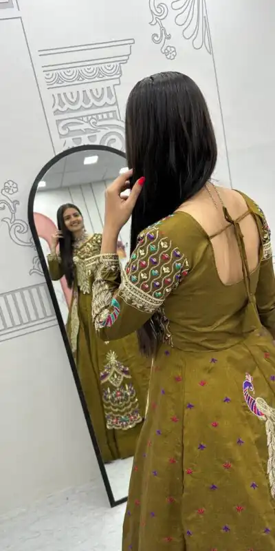 PC 528 Mustered Vichitra Sequence Work Lehenga Choli Designer Work. Grab it for ₹2649. Delivery 4-6 Working Days. Shop now. | Bollywood Lehenga, Creative Lehenga, Designer Lehenga, Embroidered Lehenga, Lehenga, Party Wear Lehenga