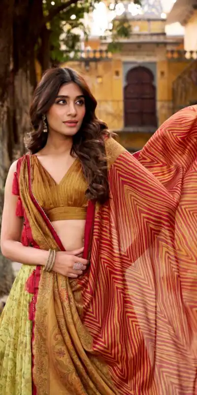 LNB 1253 Mustered in Color Vichitra Silk Designer Work Lehenga Choli . Now at just ₹2399. Delivery 4-6 Working Days. Shop now. | Bollywood Lehenga, Creative Lehenga, Designer Lehenga, Embroidered Lehenga, Lehenga, Party Wear Lehenga