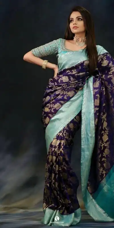 LKP 1071 Navy Blue in Soft Lichi Silk ace Border & Lace Work Saree . Exclusive Offer ₹1449. Delivery 4-6 Working Days. Shop now. | Creative Sarees, Bollywood Sarees, Designer Sarees, Embroidered Sarees, Ethnic Saree, Modern Digital sarees, Party Wear Sarees, Sarees