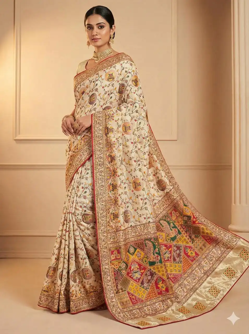 MS 547 Off White with Lace Work & Zari Work. Soft Pashmina Saree Exclusive Offer ₹2999. Delivery 4-6 Working Days. Shop now. | Creative Sarees, Bollywood Sarees, Designer Sarees, Embroidered Sarees, Ethnic Saree, Modern Digital sarees, Party Wear Sarees, Sarees