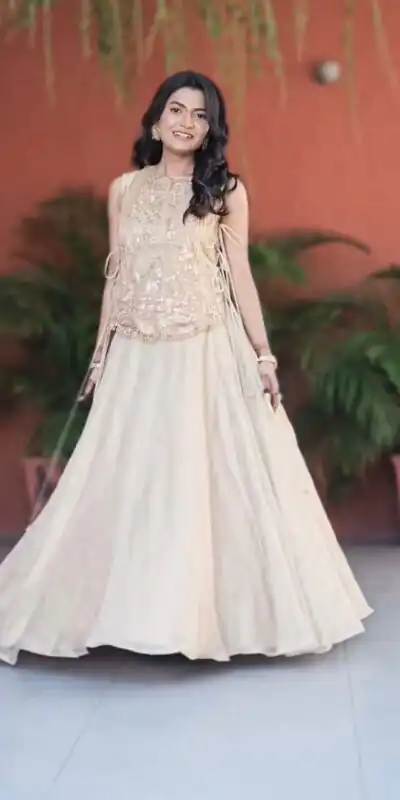 PC 563 Off White in Color Vichitra Silk Embroidery Work Lehenga Choli . Now at just ₹2549. Delivery 4-6 Working Days. Shop now. | Bollywood Lehenga, Creative Lehenga, Designer Lehenga, Embroidered Lehenga, Lehenga, Party Wear Lehenga