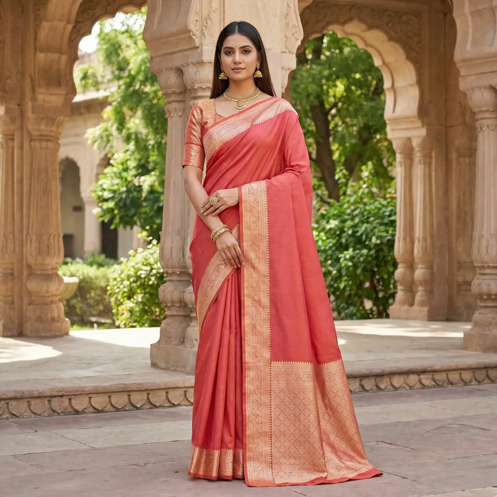 MB 3322 Peach in Color Banarasi Silk Zari Work & Lace Work Saree . Now at just ₹1899. Delivery 4-6 Working Days. Shop now. | Creative Sarees, Bollywood Sarees, Designer Sarees, Embroidered Sarees, Ethnic Saree, Modern Digital sarees, Party Wear Sarees, Sarees
