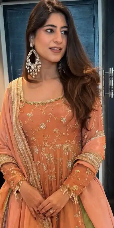 KD 1573 Peach Color Chinon Silk Sequence Lace Work Gown. Online Affordable Price ₹2549. Delivery 4-6 Working Days. Shop now. | Bollywood Gowns, Creative Gowns, Designer Gowns, Embroidered Gowns, Gowns, Party Wear Gowns