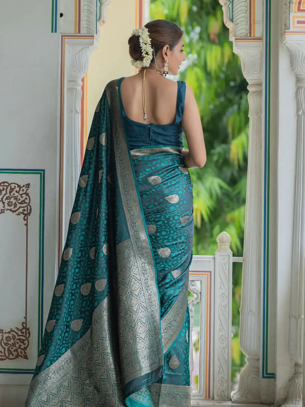 KPR 252 Peacock Blue in Soft Lichi Silk Lace Work & Lace Border Saree. Affordable Price ₹1449. Delivery 4-6 Working Days. Shop now. | Creative Sarees, Bollywood Sarees, Designer Sarees, Embroidered Sarees, Ethnic Saree, Modern Digital sarees, Party Wear Sarees, Sarees