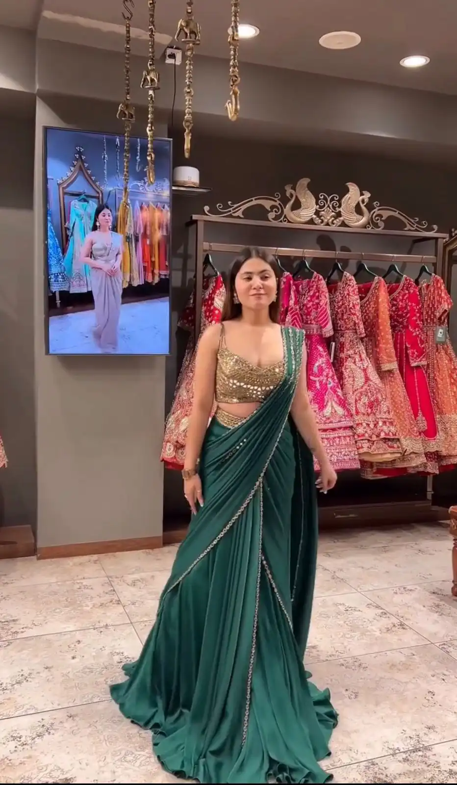 BD 1823 Peacock Green Faux Georgette Saree Perfect for Wedding, Party, Family Gatherings, Onam, Bridal Wear – . Best Price ₹2149. Delivery 4-6 Working Days. | Creative Sarees, Bollywood Sarees, Designer Sarees, Embroidered Sarees, Ethnic Saree, Modern Digital sarees, Party Wear Sarees, Sarees