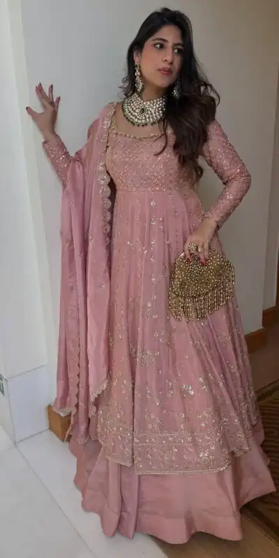 VLM 323 Pink Chinon Silk Lehenga Choli with Lace Work & Embroidery Work. Introductory Price ₹2449. Delivery 4-6 Working Days. Shop now. | Bollywood Lehenga, Creative Lehenga, Designer Lehenga, Embroidered Lehenga, Lehenga, Party Wear Lehenga