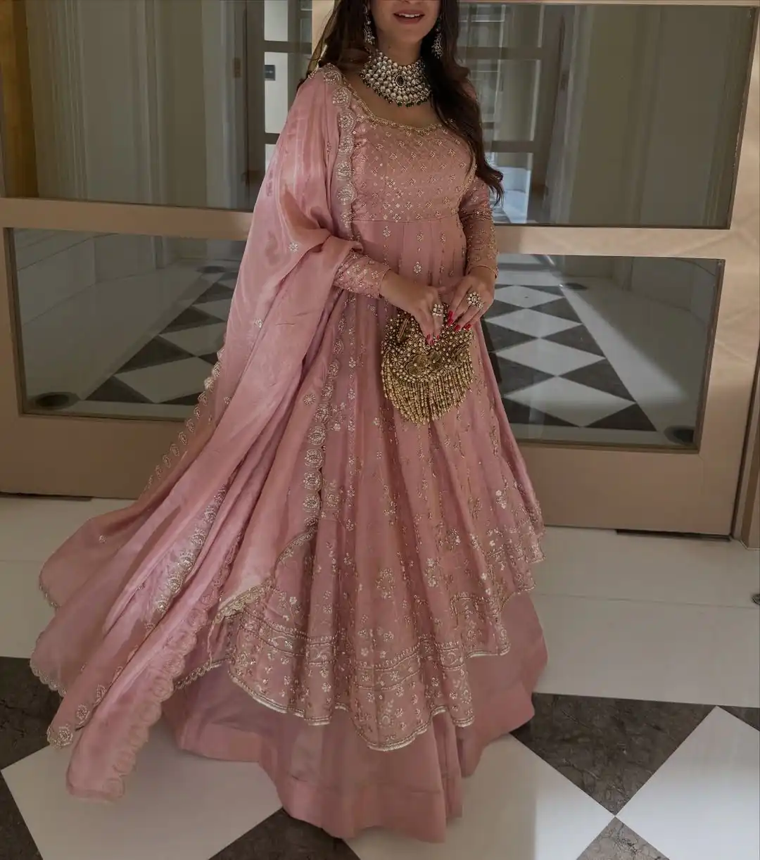 VLM 323 Pink Chinon Silk Lehenga Choli with Lace Work & Embroidery Work. Introductory Price ₹2449. Delivery 4-6 Working Days. Shop now. | Bollywood Lehenga, Creative Lehenga, Designer Lehenga, Embroidered Lehenga, Lehenga, Party Wear Lehenga