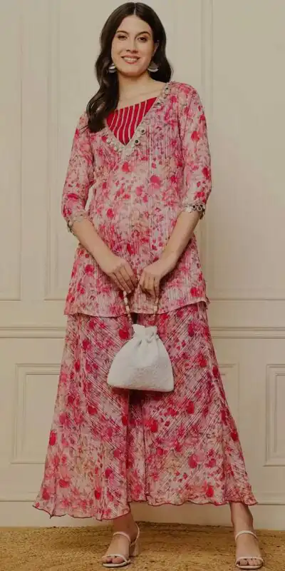 ST 191 Pink Dhamal Jari Salwar Suit with Digital Print & Mirror Work. Available at ₹1699 only. Delivery 4-6 Working Days. Shop now. | Casual Suits, Jump Suits, Creative suits, Designer Suits, Palazzo Suits, Party Wear Suits, Patiala Suits, Salwar suit, Straight Suits