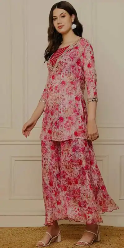 ST 191 Pink Dhamal Jari Salwar Suit with Digital Print & Mirror Work. Available at ₹1699 only. Delivery 4-6 Working Days. Shop now. | Casual Suits, Jump Suits, Creative suits, Designer Suits, Palazzo Suits, Party Wear Suits, Patiala Suits, Salwar suit, Straight Suits