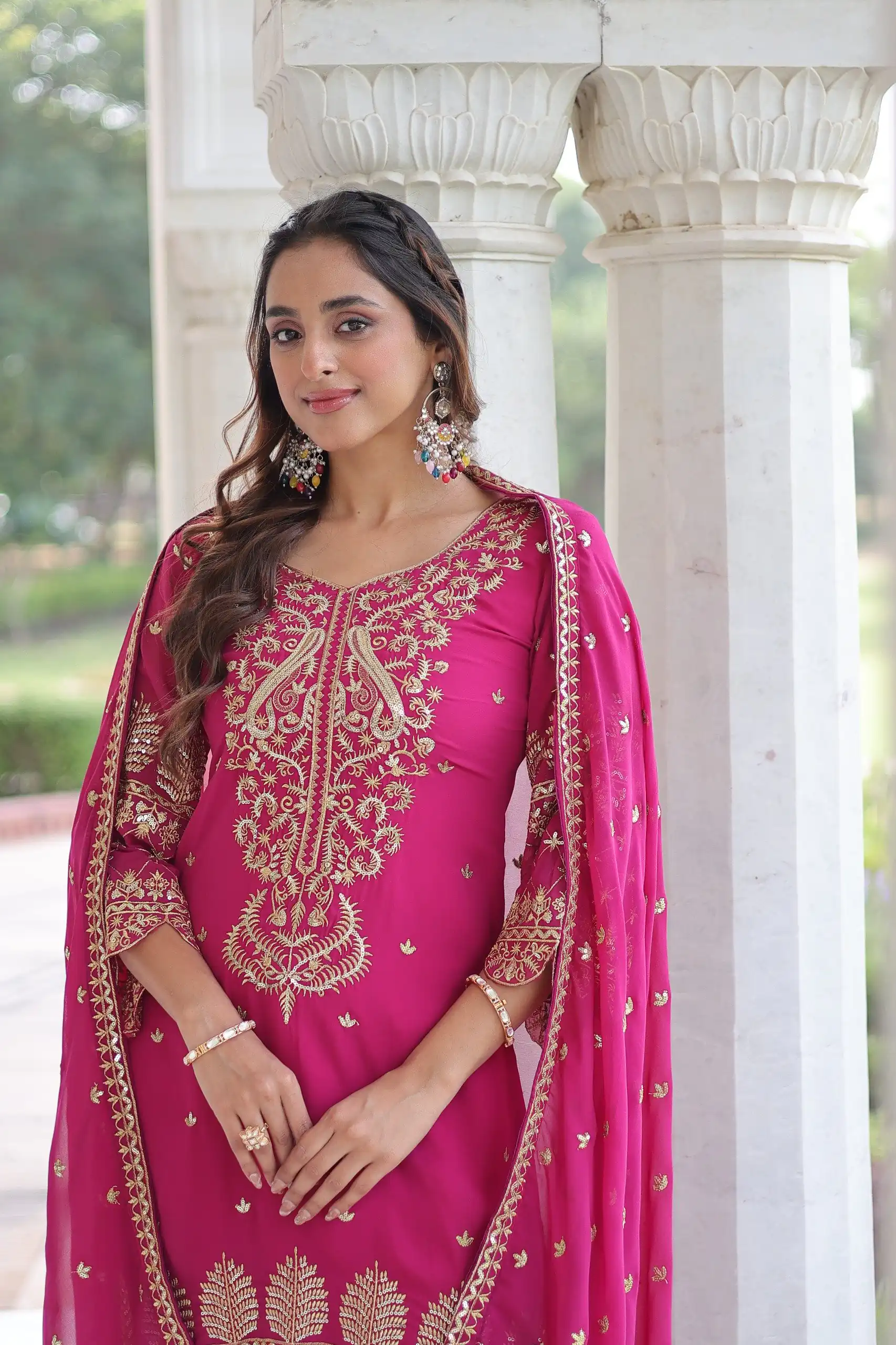 KA 1219 Pink Faux Blooming Salwar SuitPerfect for Wedding, Party, Pongal, Baisakhi, Housewarming – . Now at just ₹2149. Delivery 4-6 Working Days. | Casual Suits, Jump Suits, Creative suits, Designer Suits, Palazzo Suits, Party Wear Suits, Patiala Suits, Salwar suit, Straight Suits