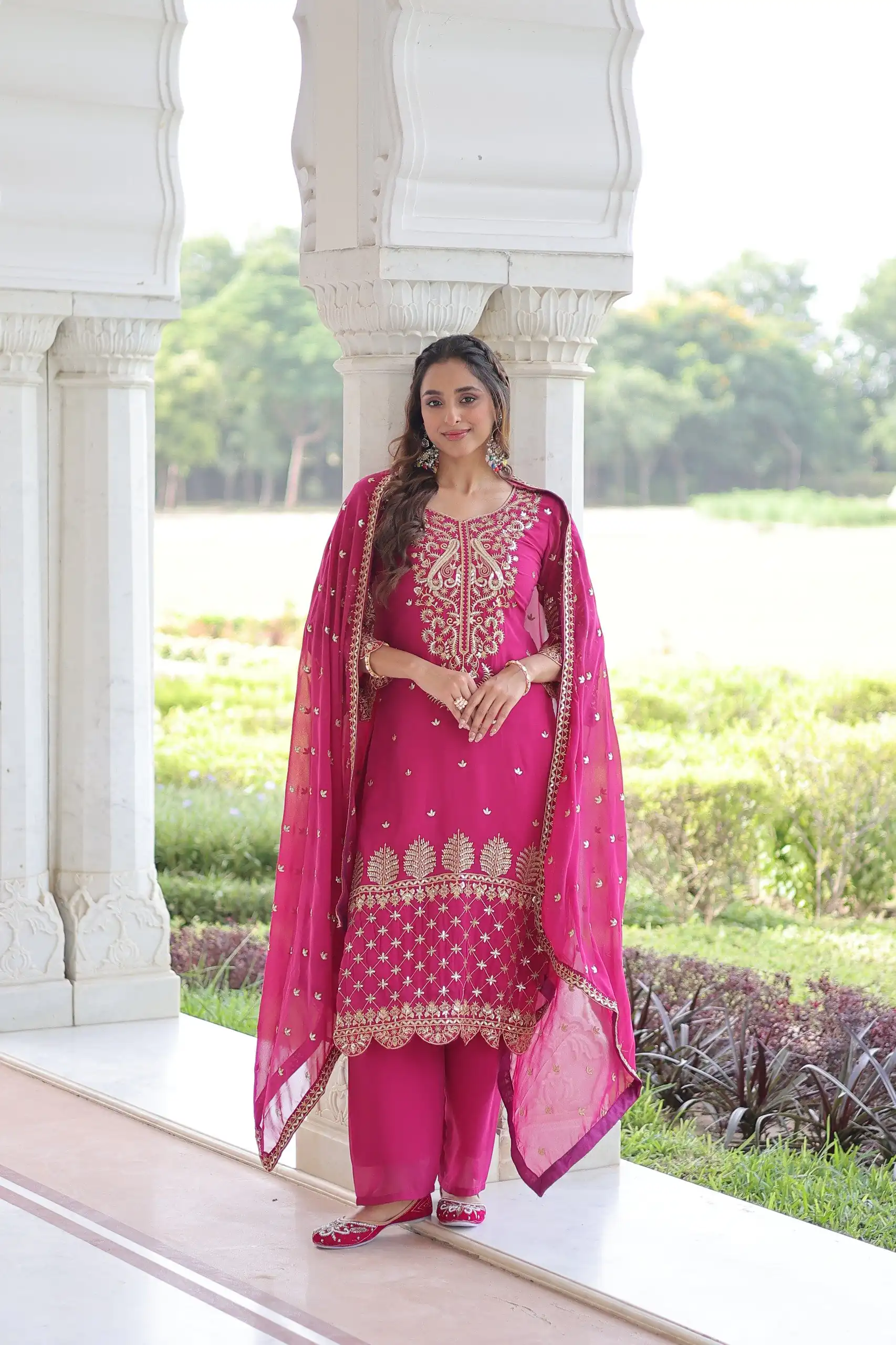 KA 1219 Pink Faux Blooming Salwar SuitPerfect for Wedding, Party, Pongal, Baisakhi, Housewarming – . Now at just ₹2149. Delivery 4-6 Working Days. | Casual Suits, Jump Suits, Creative suits, Designer Suits, Palazzo Suits, Party Wear Suits, Patiala Suits, Salwar suit, Straight Suits