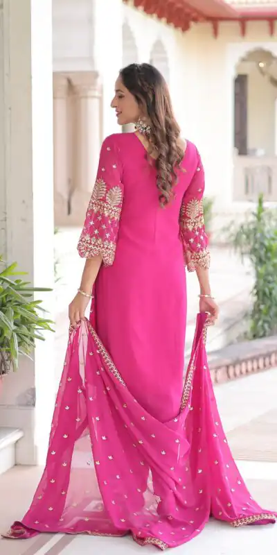 KA 1219 Pink Faux Blooming Salwar SuitPerfect for Wedding, Party, Pongal, Baisakhi, Housewarming – . Now at just ₹2149. Delivery 4-6 Working Days. | Casual Suits, Jump Suits, Creative suits, Designer Suits, Palazzo Suits, Party Wear Suits, Patiala Suits, Salwar suit, Straight Suits