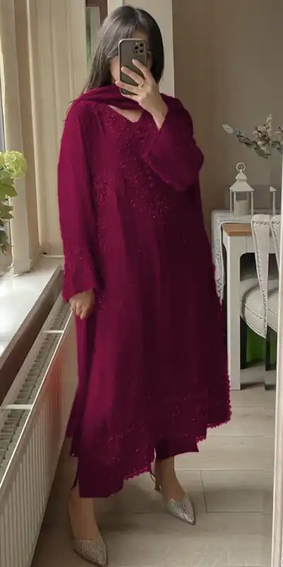 LG 2002 Pink Georgette With Embroidery Work Salwar Suit . Wedding, Party, Festive, Events, Affordable Price ₹1999. Delivery 4-6 Working Days. Shop now. | Casual Suits, Jump Suits, Tops & Bottoms, Track Suits, Trendy Wear, Creative suits, Designer Suits, Palazzo Suits, Party Wear Suits, Patiala Suits, Salwar suit, Straight Suits