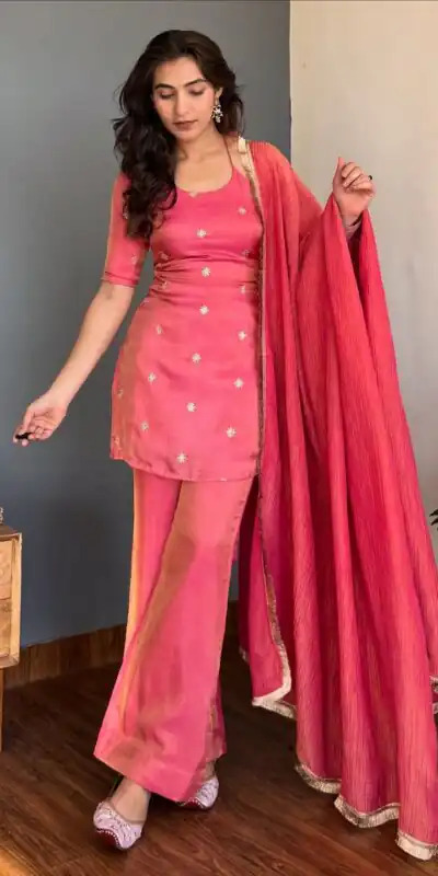 VLM 317 Pink NC Silk Salwar Suit with Lace Work & Embroidery Work. Festive Deal ₹1949. Delivery 4-6 Working Days. Shop now. | Casual Suits, Jump Suits, Tops & Bottoms, Track Suits, Trendy Wear, Creative suits, Designer Suits, Palazzo Suits, Party Wear Suits, Patiala Suits, Salwar suit, Straight Suits