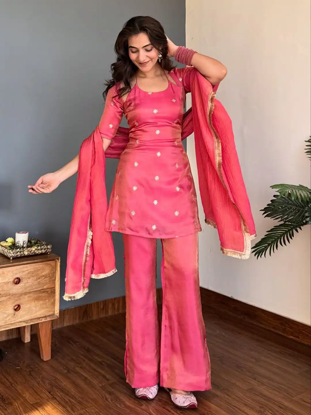 VLM 317 Pink NC Silk Salwar Suit with Lace Work & Embroidery Work. Festive Deal ₹1949. Delivery 4-6 Working Days. Shop now. | Casual Suits, Jump Suits, Tops & Bottoms, Track Suits, Trendy Wear, Creative suits, Designer Suits, Palazzo Suits, Party Wear Suits, Patiala Suits, Salwar suit, Straight Suits