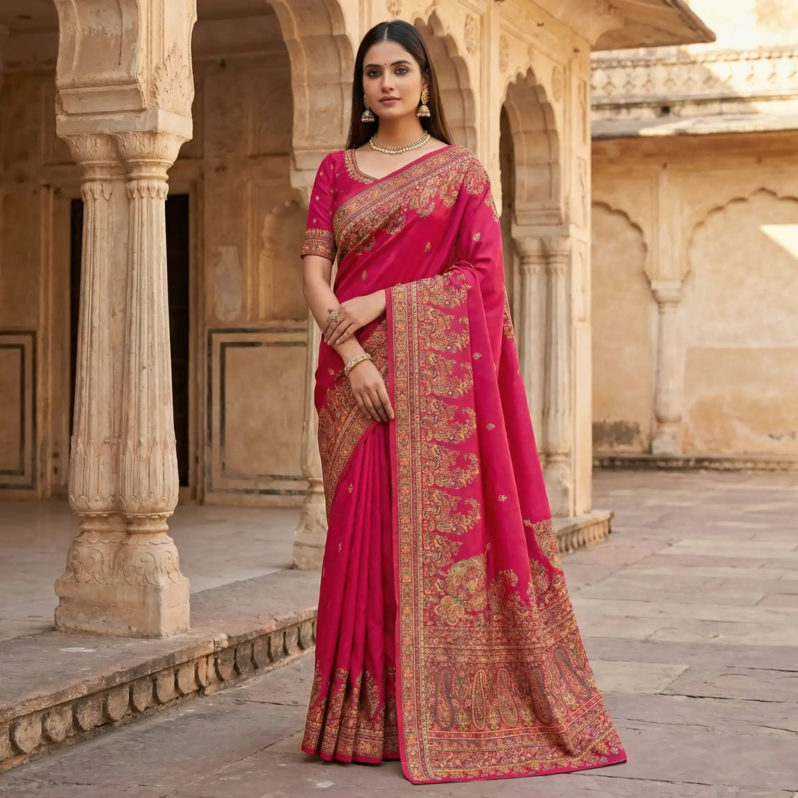 MB 46 Pink Color Pashmina Silk Saree with Lace Work & Lace Border. Now at just ₹2399. Delivery 4-6 Working Days. Shop now. | Creative Sarees, Bollywood Sarees, Designer Sarees, Embroidered Sarees, Ethnic Saree, Modern Digital sarees, Party Wear Sarees, Sarees