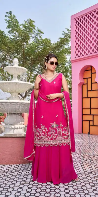 Ram 156 Pink Star Georgette Salwar Suit with Embroidery Work. Available at ₹2649 only. Delivery 4-6 Working Days. Shop now. | Casual Suits, Jump Suits, Creative suits, Designer Suits, Palazzo Suits, Party Wear Suits, Patiala Suits, Salwar suit, Straight Suits