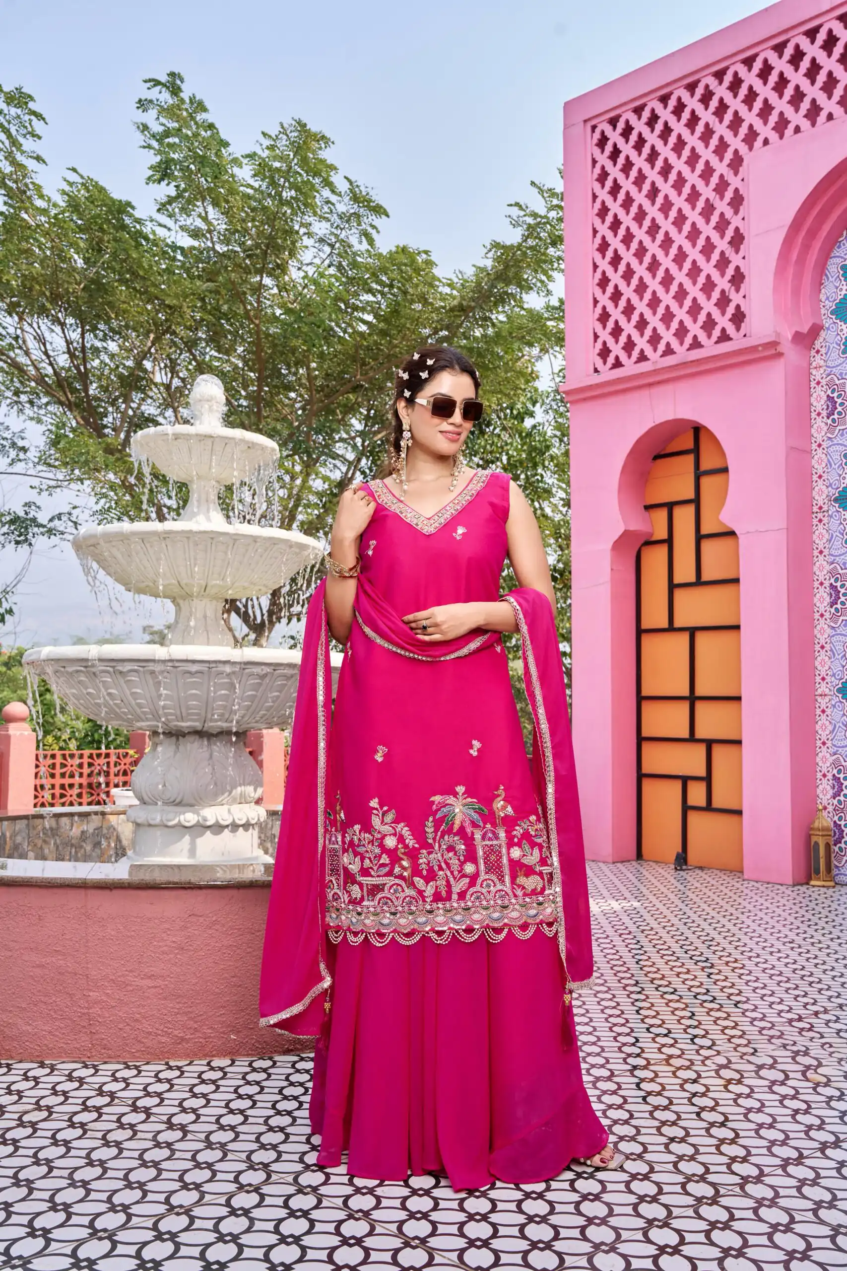 Ram 156 Pink Star Georgette Salwar Suit with Embroidery Work. Available at ₹2649 only. Delivery 4-6 Working Days. Shop now. | Casual Suits, Jump Suits, Creative suits, Designer Suits, Palazzo Suits, Party Wear Suits, Patiala Suits, Salwar suit, Straight Suits