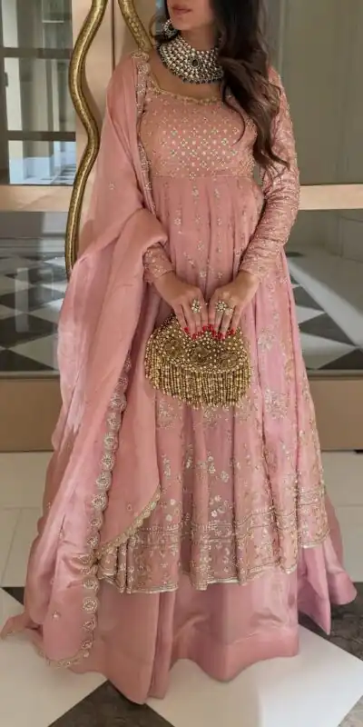SR 1703 Pink Zimmy Silk Lehenga Choli with Embroidery Work. Introductory Price ₹2549. Delivery 4-6 Working Days. Shop now. | Bollywood Lehenga, Creative Lehenga, Designer Lehenga, Embroidered Lehenga, Lehenga, Party Wear Lehenga