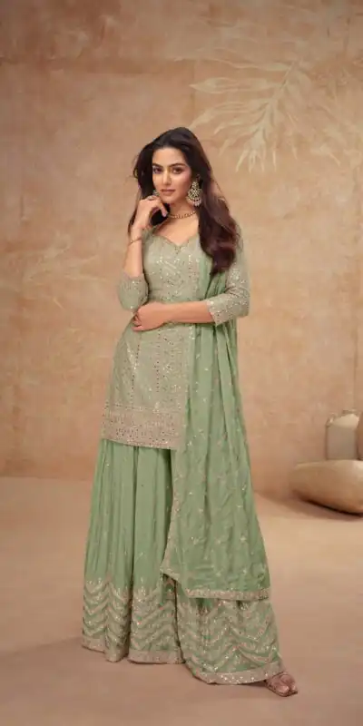 FC 7518 Pista Chinon Salwar Suit Perfect for Wedding, Party, Diwali, Durga Puja, Temple Visit – . Festive Deal ₹3099. Delivery 4-6 Working Days. | Casual Suits, Jump Suits, Tops & Bottoms, Track Suits, Trendy Wear, Creative suits, Designer Suits, Palazzo Suits, Party Wear Suits, Patiala Suits, Salwar suit, Straight Suits