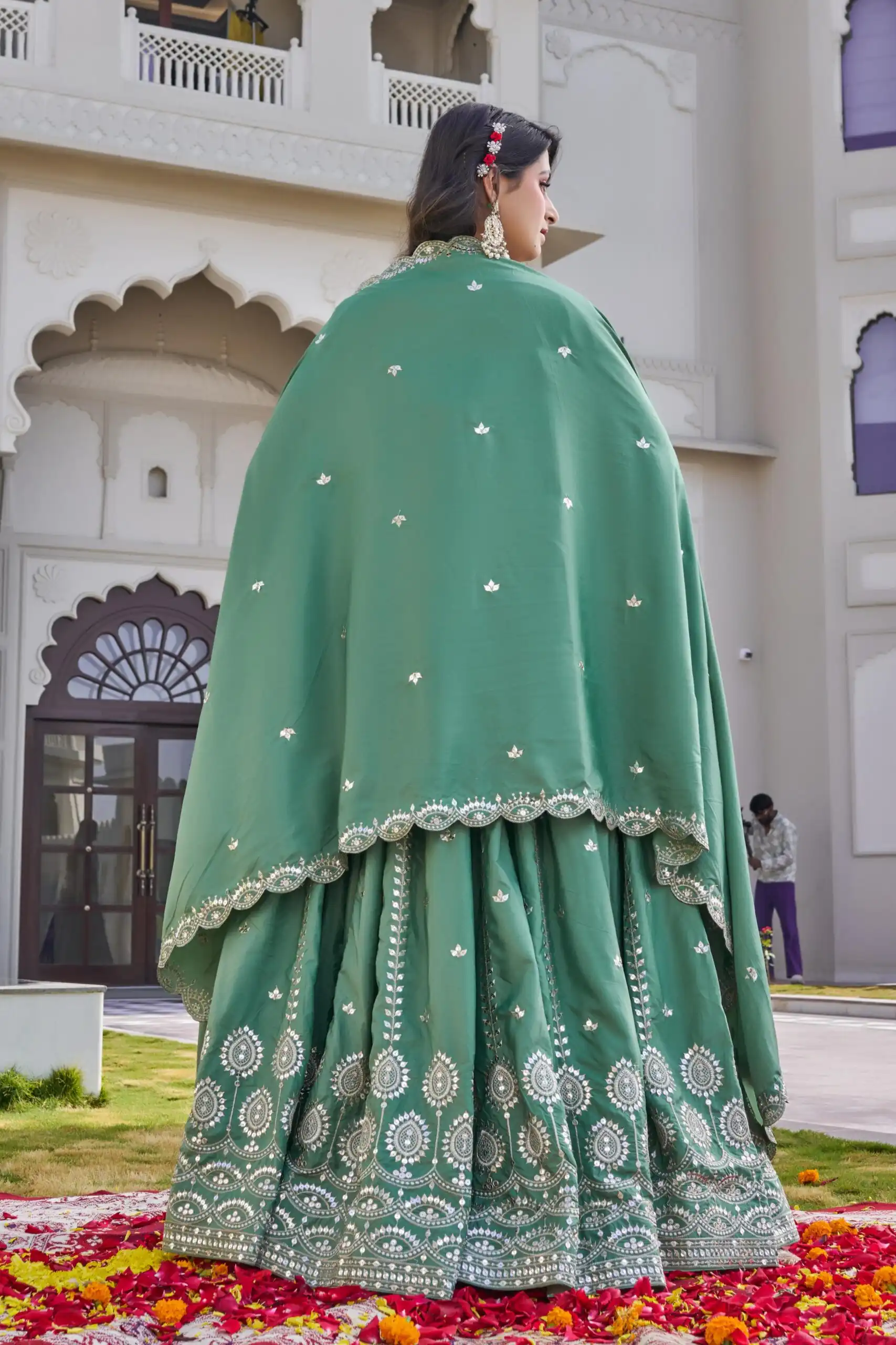 Ram 154 Pista Color Crap Silk Lehenga Choli with Embroidery Work. Now at just ₹2549. Delivery 4-6 Working Days. Shop now. | Bollywood Lehenga, Creative Lehenga, Designer Lehenga, Embroidered Lehenga, Lehenga, Party Wear Lehenga