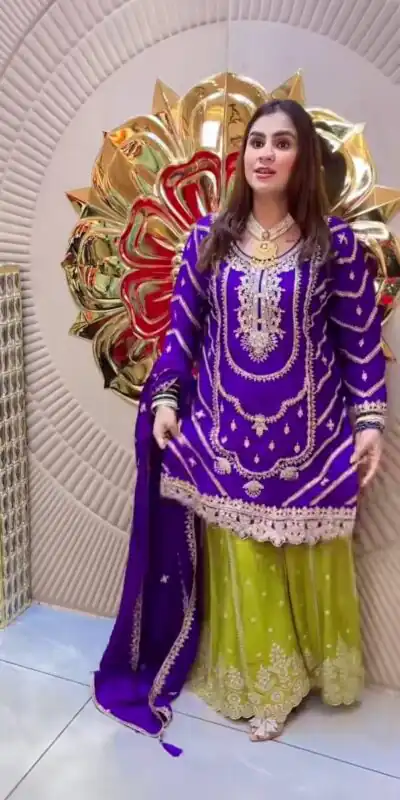 ND 5033 Purple Chinon Silk Salwar Suit with Embroidery Work & Lace Work. Affordable Price ₹2149. Delivery 4-6 Working Days. Shop now. | Casual Suits, Jump Suits, Creative suits, Designer Suits, Palazzo Suits, Party Wear Suits, Patiala Suits, Salwar suit, Straight Suits