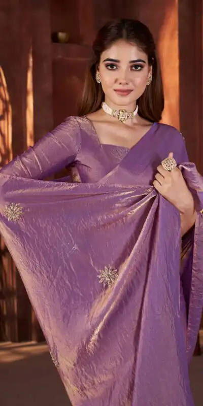 BT 3142 Purple Fandy Satin Silk Saree Perfect for Wedding, Party, Karwa Chauth, Reception, Pooja – . Festive Deal ₹1999. Delivery 4-6 Working Days. | Creative Sarees, Bollywood Sarees, Designer Sarees, Embroidered Sarees, Ethnic Saree, Modern Digital sarees, Party Wear Sarees, Sarees