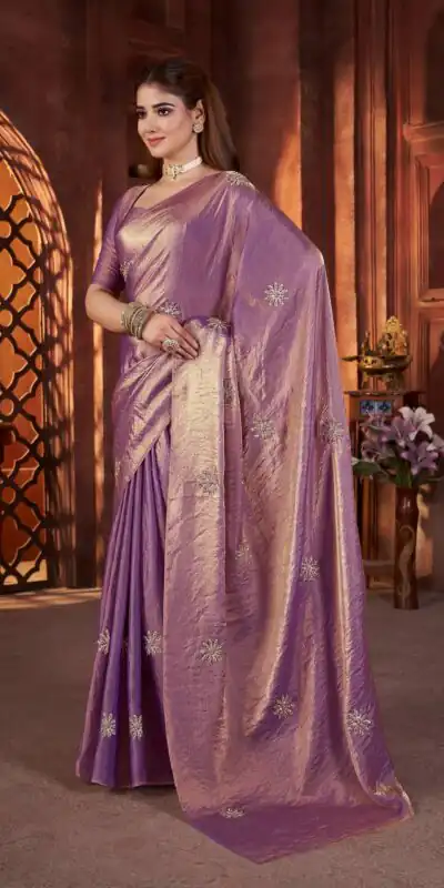 BT 3142 Purple Fandy Satin Silk Saree Perfect for Wedding, Party, Karwa Chauth, Reception, Pooja – . Festive Deal ₹1999. Delivery 4-6 Working Days. | Creative Sarees, Bollywood Sarees, Designer Sarees, Embroidered Sarees, Ethnic Saree, Modern Digital sarees, Party Wear Sarees, Sarees